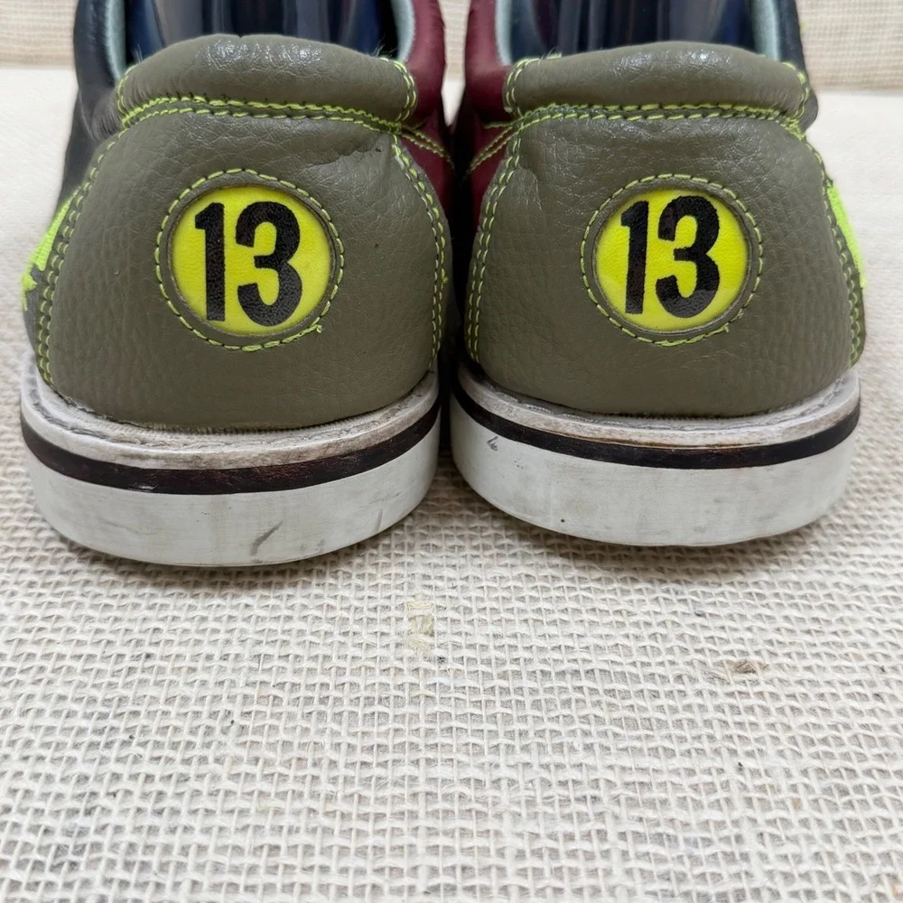 Linds Classic 1733 Mens Bowling Shoes Size 13 Leather Black Burgundy Green 2008